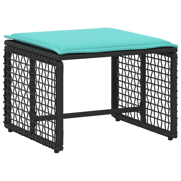 Gartenmöbel Set Schwarz Türkis 5-teilig