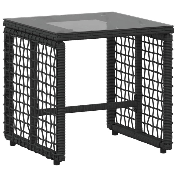 Gartenmöbel Set Schwarz Türkis 5-teilig