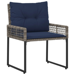 Gartenmöbel Set Grau Marineblau 3-teilig
