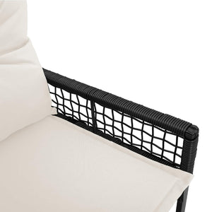 Outdoor Bank mit Kissen Schwarz/Cremeweiß