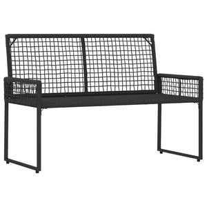 Outdoor Bank mit Kissen Schwarz/Cremeweiß