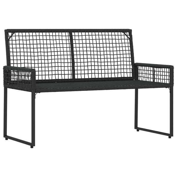 Outdoor Bank mit Kissen Schwarz/Cremeweiß