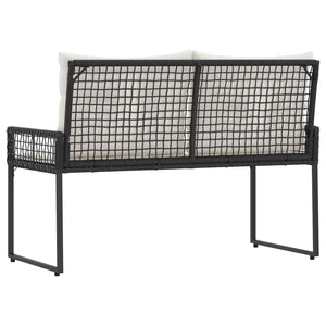 Outdoor Bank mit Kissen Schwarz/Cremeweiß