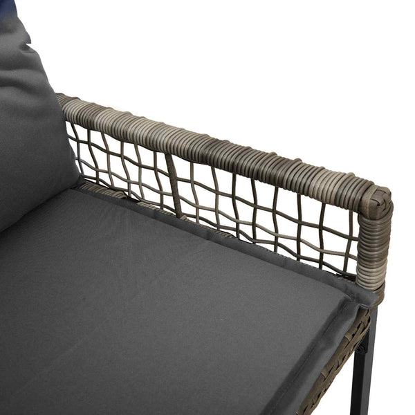 vidaXL Banc d'extérieur gris 118 x 55 x 82 cm en rotin PE et tissu