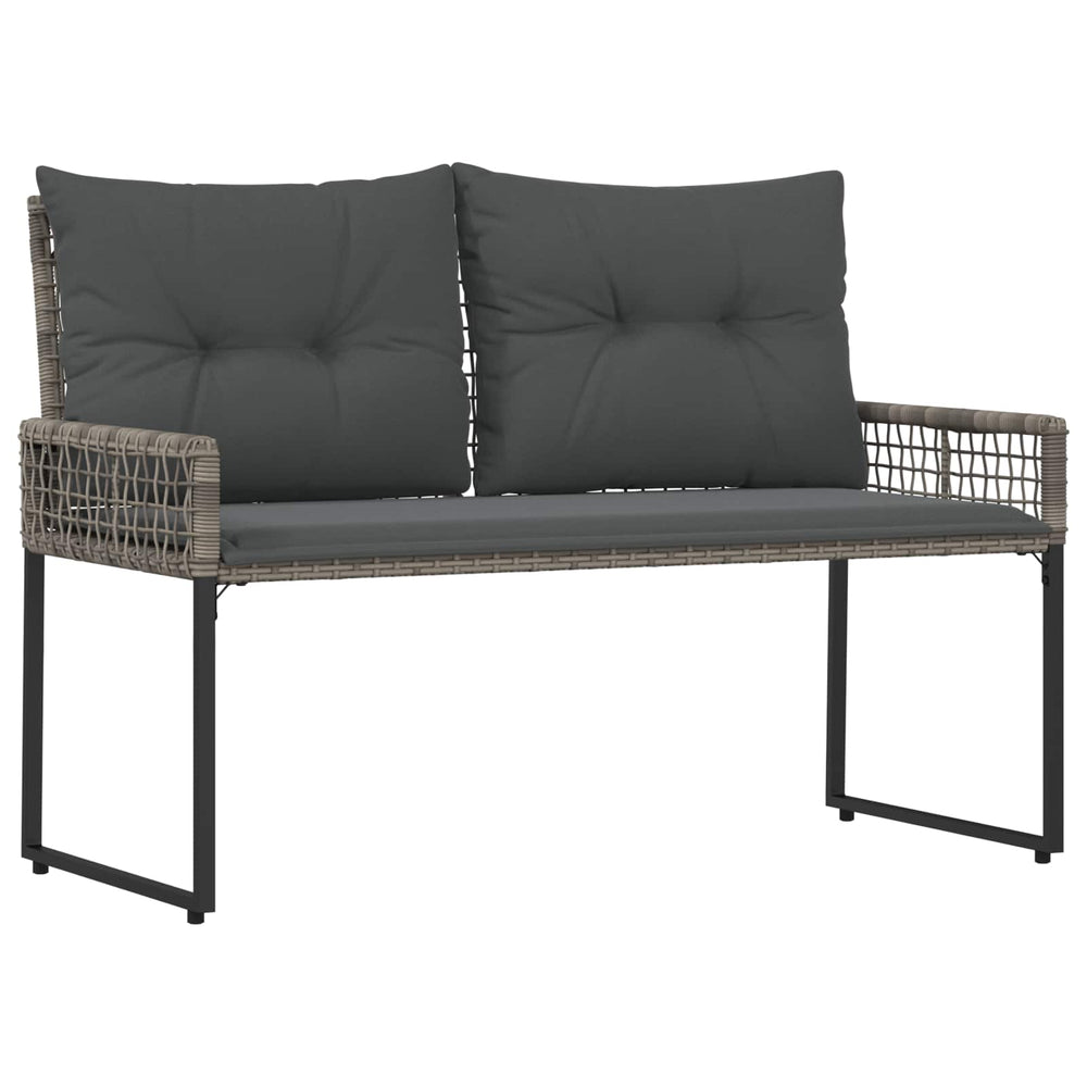 Graue Outdoor Bank PE-Rattan