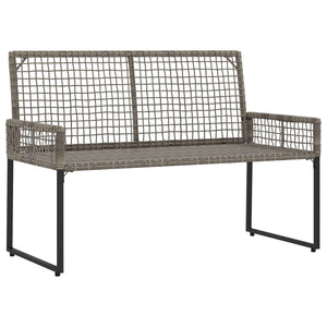 vidaXL Banc d'extérieur gris 118 x 55 x 82 cm en rotin PE et tissu