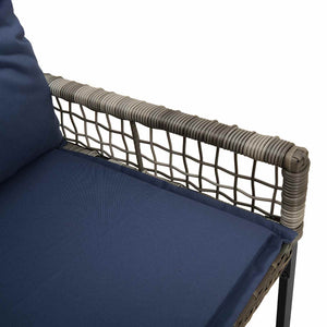 Outdoor Bank mit Kissen Grau/Marine