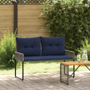 Outdoor Bank mit Kissen Grau/Marine