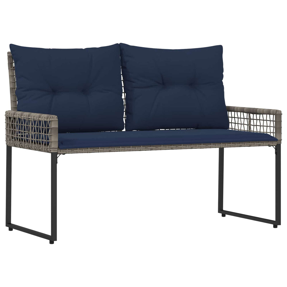 Outdoor Bank mit Kissen Grau/Marine