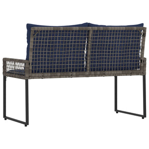 Outdoor Bank mit Kissen Grau/Marine
