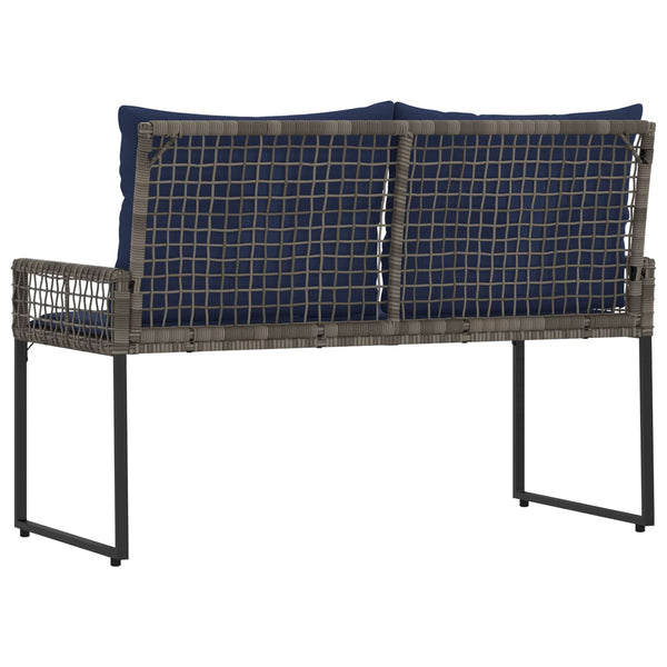 Outdoor Bank mit Kissen Grau/Marine