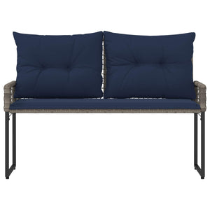 Outdoor Bank mit Kissen Grau/Marine