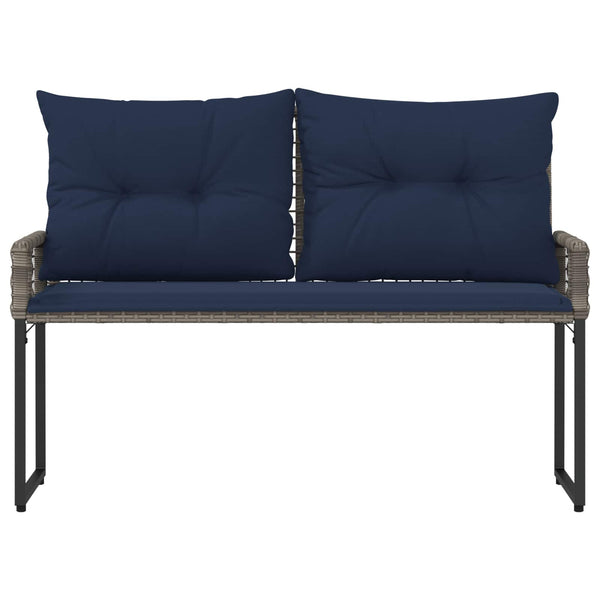 Outdoor Bank mit Kissen Grau/Marine