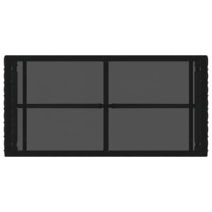 Schwarzer Outdoor Tisch Rattan/Glas 80x40cm