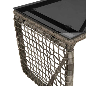 Gartentisch Grau Schwarz 80x40x40 cm