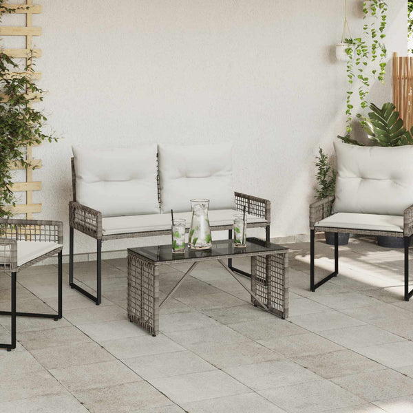 Gartentisch Grau Schwarz 80x40x40 cm