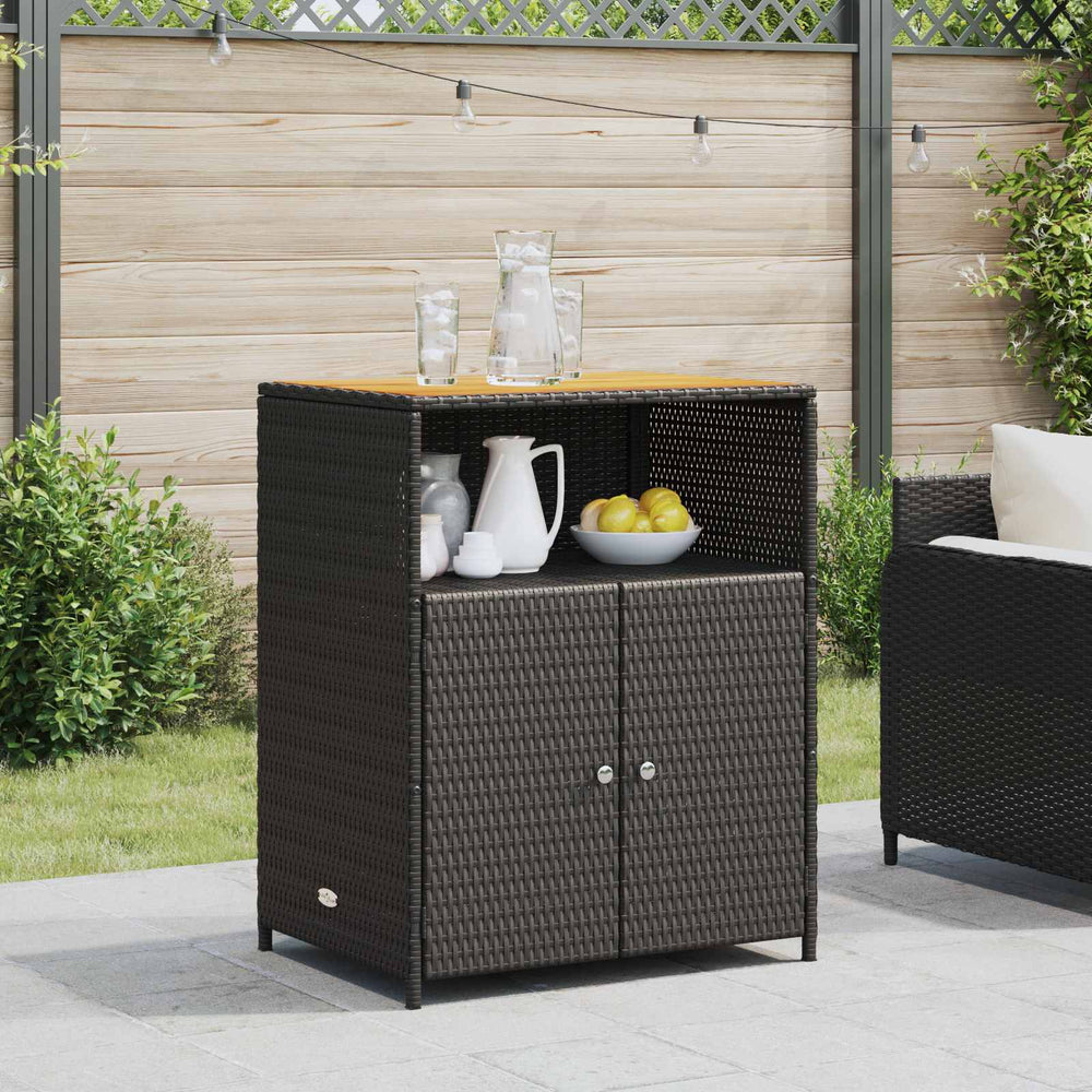 Schwarzer Rattanschrank 70x50x87cm