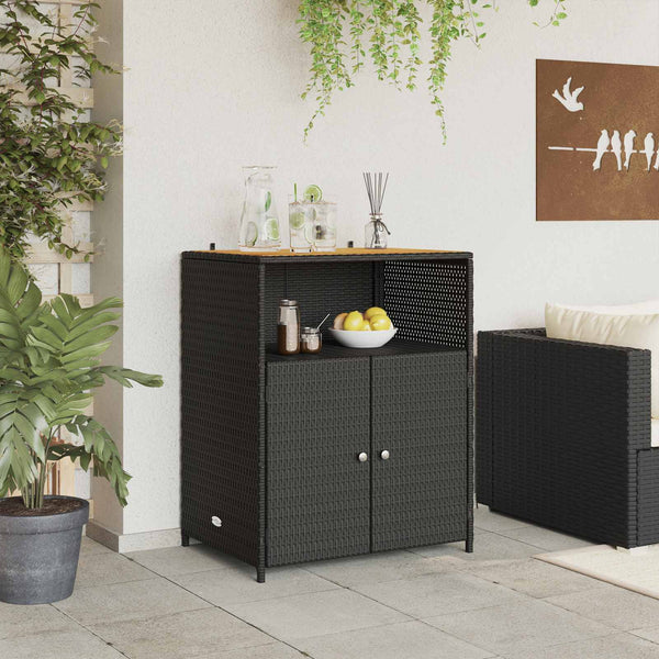 Schwarzer Rattanschrank 70x50x87cm