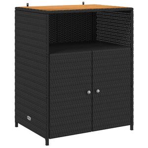 Schwarzer Rattanschrank 70x50x87cm