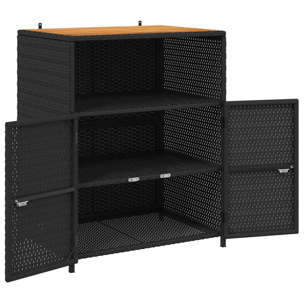 Schwarzer Rattanschrank 70x50x87cm