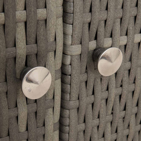 Grauer Rattan Schrank mit Tür