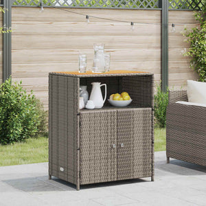 Grauer Rattan Schrank mit Tür