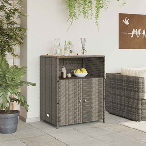 Grauer Rattan Schrank mit Tür