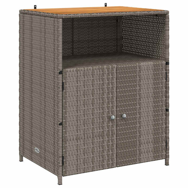 Grauer Rattan Schrank mit Tür
