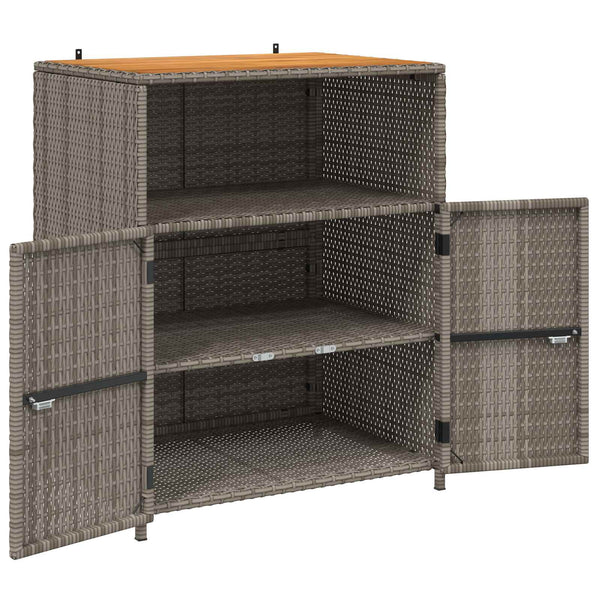 Grauer Rattan Schrank mit Tür
