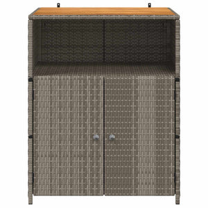 Grauer Rattan Schrank mit Tür