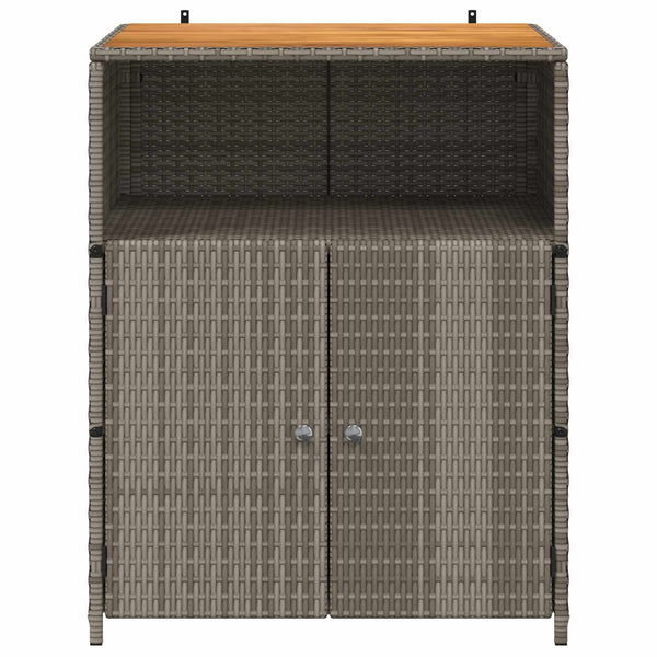 Grauer Rattan Schrank mit Tür