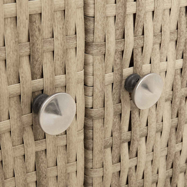 Beiger Rattan Schrank mit Tür