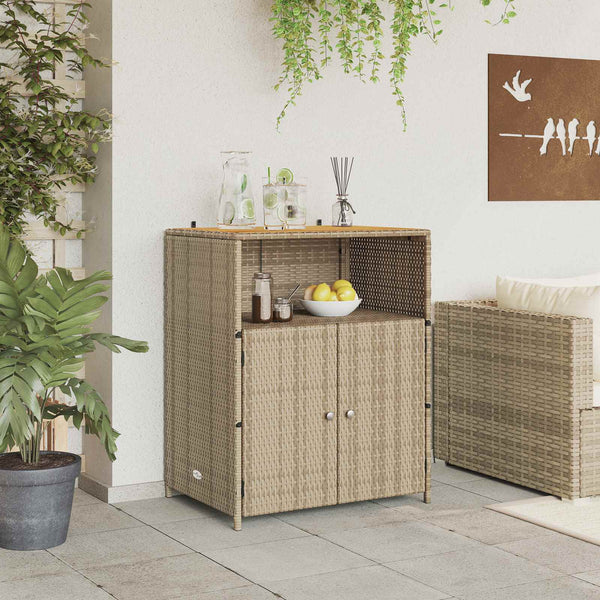 Beiger Rattan Schrank mit Tür