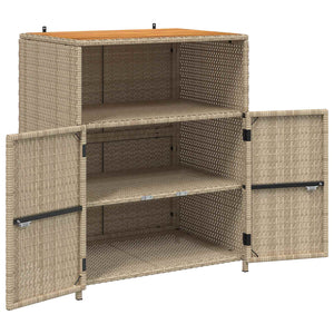 Beiger Rattan Schrank mit Tür