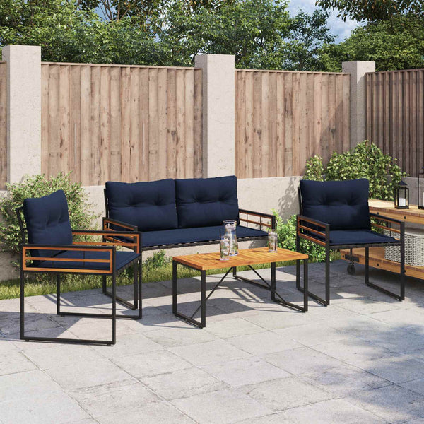 Gartenmöbel Set Marineblau 4-teilig