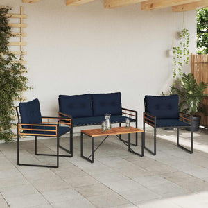 Gartenmöbel Set Marineblau 4-teilig