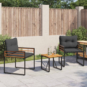 Gartenmöbel Set 3-teilig Blassgrau mit Kissen