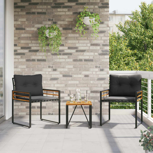 Gartenmöbel Set 3-teilig Blassgrau mit Kissen