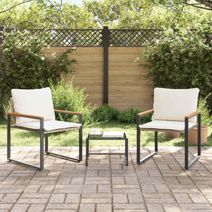 Rattan Möbelset mit Kissen, 3-teilig Beige/Cremeweiß