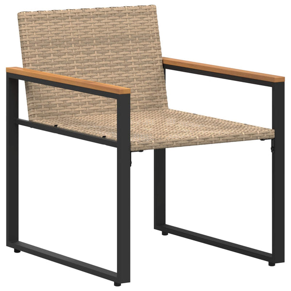 Rattan Möbelset mit Kissen, 3-teilig Beige/Cremeweiß