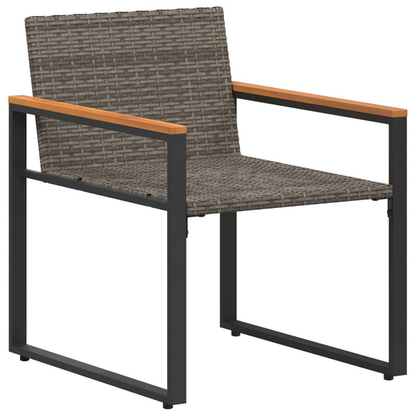 Rattan Möbelset Grau Marineblau 3-teilig