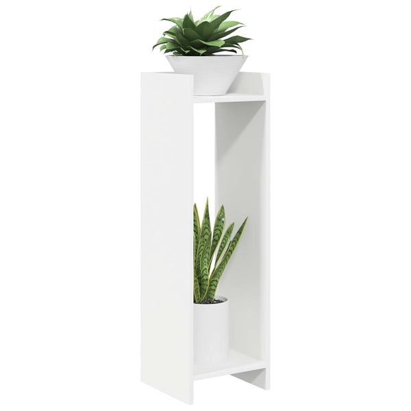 Weißer Pflanzenständer mit Regal, 100 cm hoch