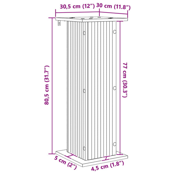 vidaXL Support de plantes blanc 30,5 x 30 x 80,5 cm Bois d'ingénierie