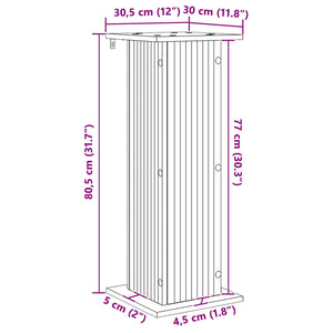 Pflanzenständer 2er Set Geräucherte Eiche 80,5cm