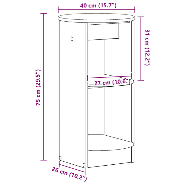 Seitenschrank Geräucherte Eiche 40x40x75 cm