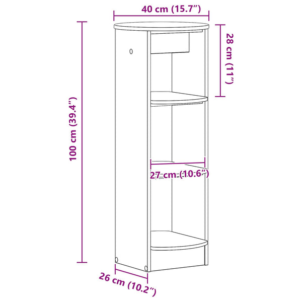 Sonoma-Eiche Seitenschrank, 40x100 cm