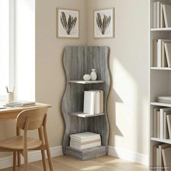 Eckregal Grau Sonoma 102 cm