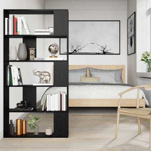 Schwarzes Bücherregal Eichen-Optik