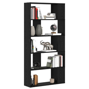 Schwarzes Bücherregal Eichen-Optik