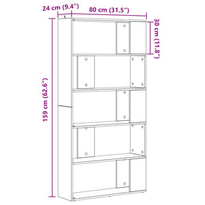 Schwarzes Bücherregal Eichen-Optik